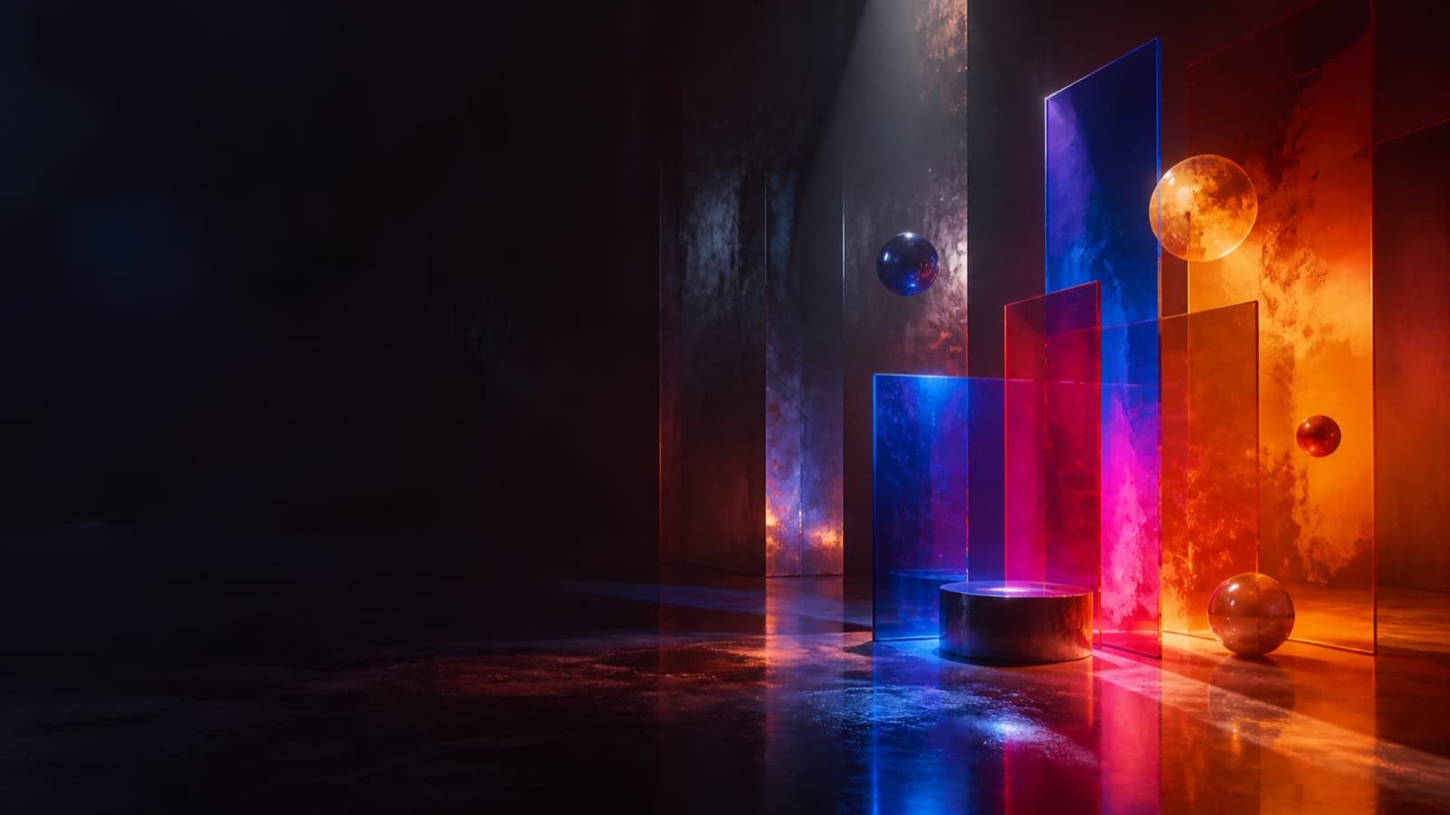 Colorful translucent creative installation