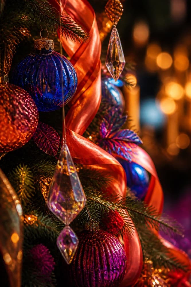 Christmas tree with soft bokeh lights
